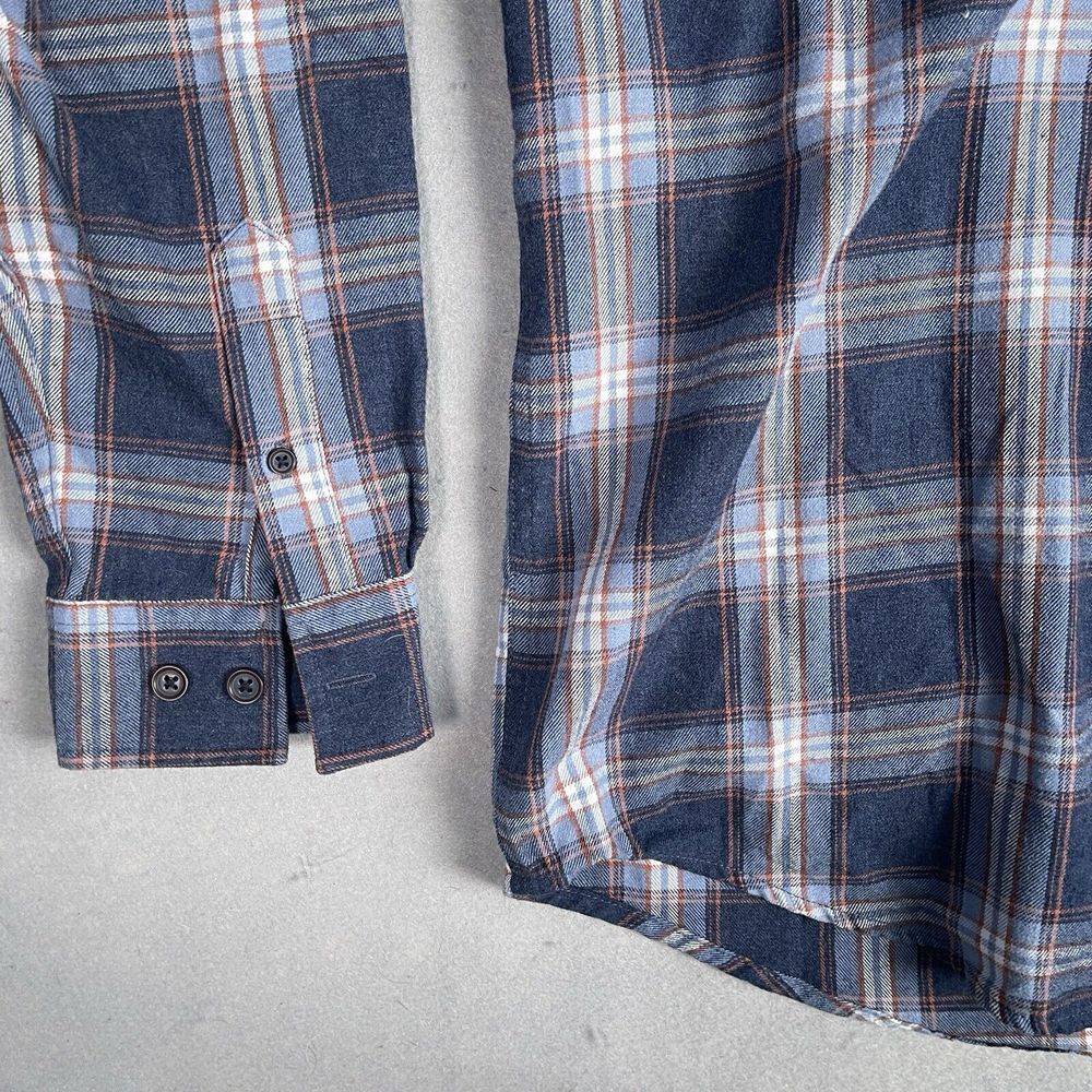 Telluride Clothing‎ Co. Plaid Button Up Long Sleeve Men Flannel Shirt XL Blue - Picture 6 of 8